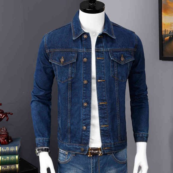 men's jackets blue denim coat men casual slim fit jacket iyt6, Black;brown