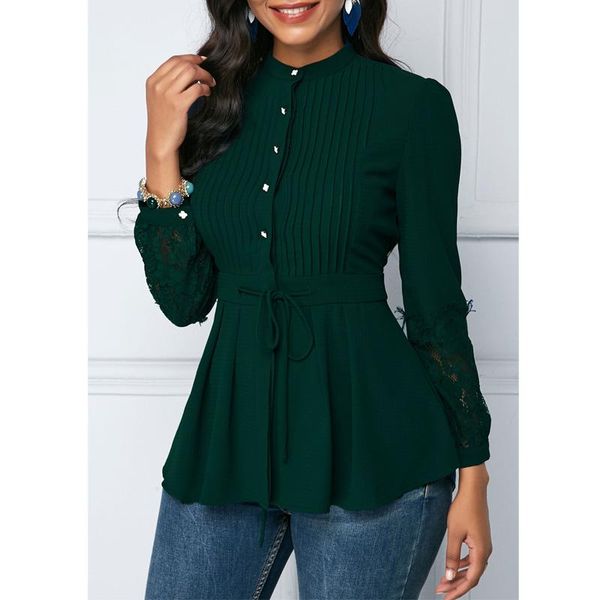 women's blouses & shirts fashion vintage elegant women spring autumn long sleeve lace panel crinkle chest peplum blouse, White
women's blouses & shirts fashion vintage elegant women spring autumn long sleeve lace panel crinkle chest peplum blouse, White