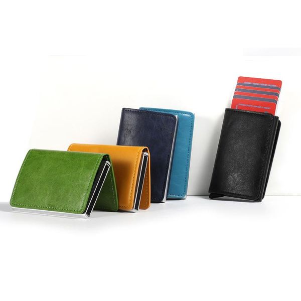 card holders casekey 2021 vintage holder rfid aluminium business crazy horse pu leather travel wallet, Brown;gray
card holders casekey 2021 vintage holder rfid aluminium business crazy horse pu leather travel wallet, Brown;gray