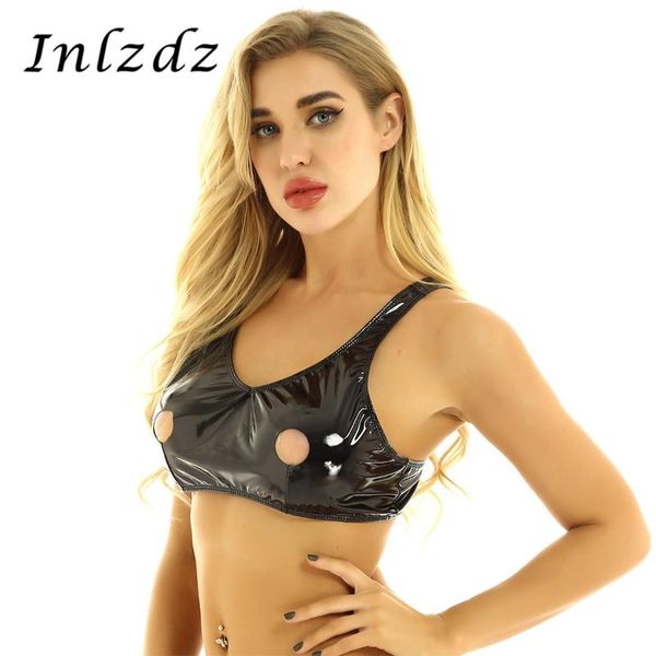 bras women's lingerie bra wet look patent leather costume wide shoulder straps open nipples hole design crop, Red;black
bras women's lingerie bra wet look patent leather costume wide shoulder straps open nipples hole design crop, Red;black