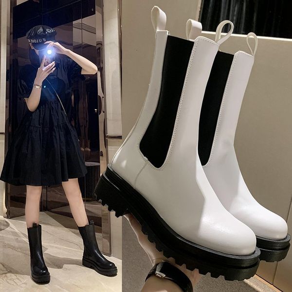 2021 autumn martin women's british style versatile muffin thick soled short summer middle tube chelsea boots, Black
2021 autumn martin women's british style versatile muffin thick soled short summer middle tube chelsea boots, Black