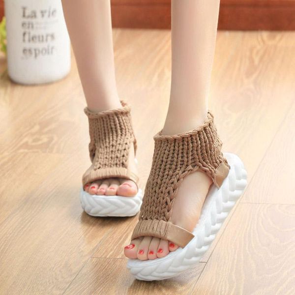 brown wool fabric hollow out thick bottom sandals casual non-slip summer rome shoes designer open toes platform woman shoes, Black
brown wool fabric hollow out thick bottom sandals casual non-slip summer rome shoes designer open toes platform woman shoes, Black