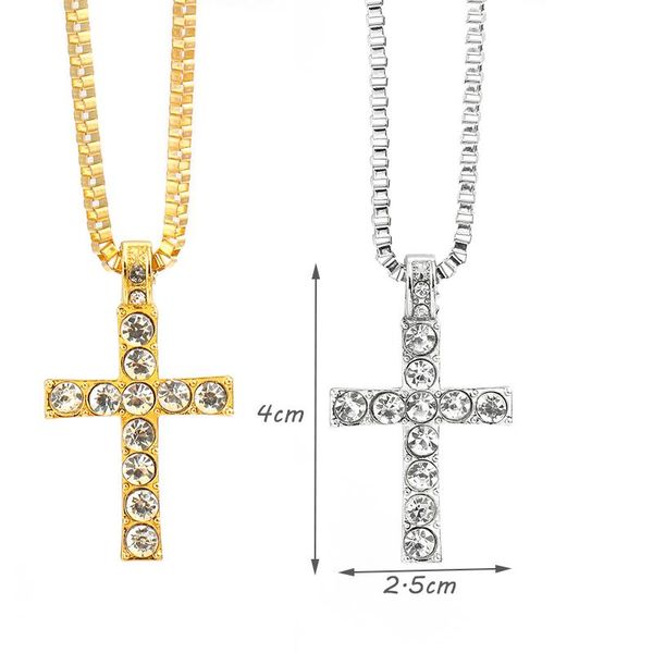 pendant necklaces hip hop cross necklace men women egyptian jewelry iced out gold bling rhinestone crystal punk, Silver 
pendant necklaces hip hop cross necklace men women egyptian jewelry iced out gold bling rhinestone crystal punk, Silver
