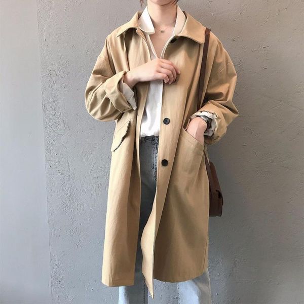women's trench coats autumn 2021 windbreaker ladies british style long loose simple sleeve oversized tooling jacket neutral minimalist, Tan;black
women's trench coats autumn 2021 windbreaker ladies british style long loose simple sleeve oversized tooling jacket neutral minimalist, Tan;black