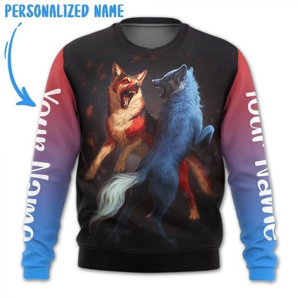 couple sweater, animal wolf print pattern mens 3d printed hoodies visual impact party punk goth round neck sweatshirt hoodie, Black
couple sweater, animal wolf print pattern mens 3d printed hoodies visual impact party punk goth round neck sweatshirt hoodie, Black