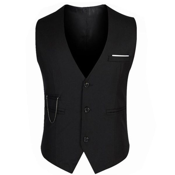 men's vests formal groom wedding suit male coat sleevels slim business waistcoat solid color jacket men fashion, Black;white
men's vests formal groom wedding suit male coat sleevels slim business waistcoat solid color jacket men fashion, Black;white