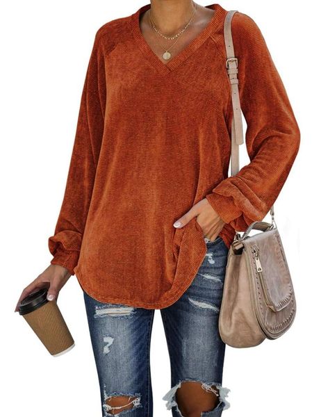 women's t-shirt autumn v-neck corduroy women solid lantern long sleeve casual female plus size street winter clothes black tees, White
women's t-shirt autumn v-neck corduroy women solid lantern long sleeve casual female plus size street winter clothes black tees, White