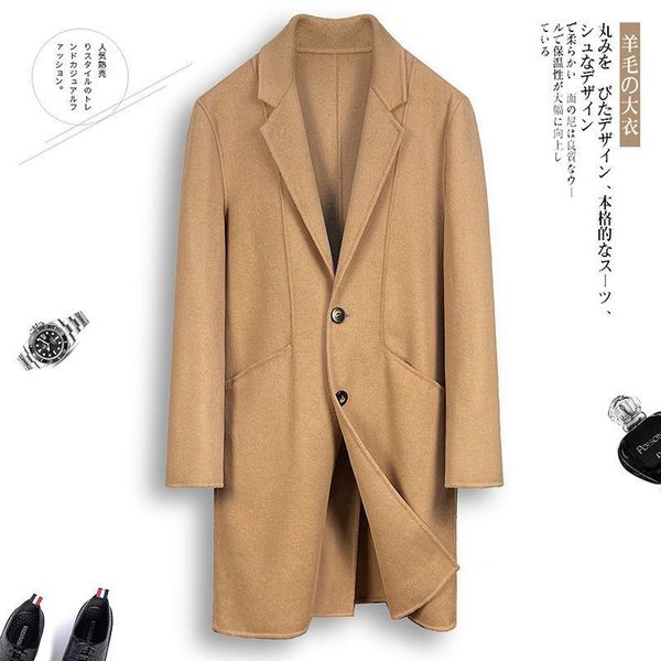 men's wool & blends autumn 2022 winter coat men turn-down collar thick jacket single breasted woolen coats overcoats b414, Black
men's wool & blends autumn 2022 winter coat men turn-down collar thick jacket single breasted woolen coats overcoats b414, Black