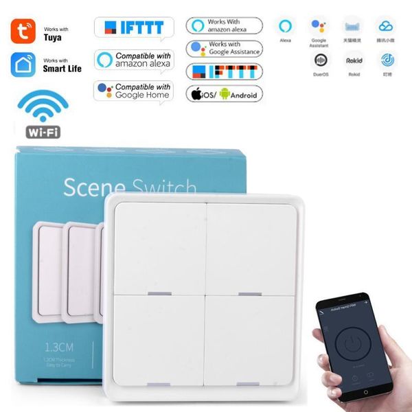 smart home control one-key linkage automation scenes intelligent tuya zigbee wireless sticker 4-way panel scene button switch
smart home control one-key linkage automation scenes intelligent tuya zigbee wireless sticker 4-way panel scene button switch