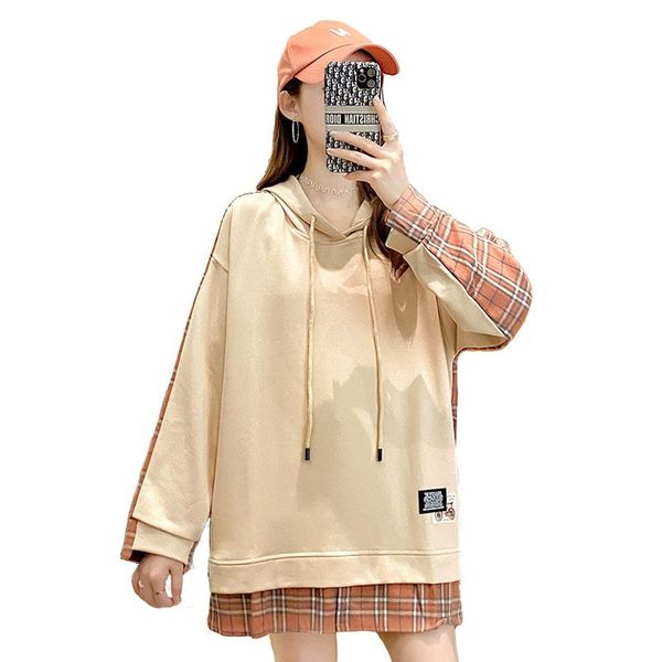 women's hoodies & sweatshirts women casual fake two piece long sleeve fashion british style plaid shirt loose pullover autumn clothes, Black
women's hoodies & sweatshirts women casual fake two piece long sleeve fashion british style plaid shirt loose pullover autumn clothes, Black