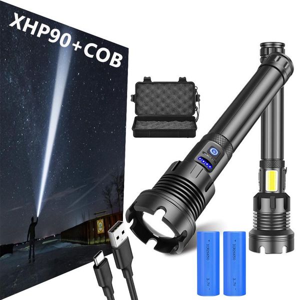 super powerful xhp90+cob 7mode led torch use 18650 26650 suitable for outdoor aluminum alloy advanced lamp
super powerful xhp90+cob 7mode led torch use 18650 26650 suitable for outdoor aluminum alloy advanced lamp