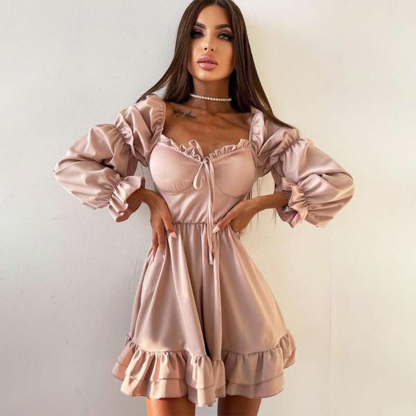 casual dresses for women party square collar puffy sleeve lace-up vestidos solid color cascading ruffles a-line mini dress 2022, Black;gray
casual dresses for women party square collar puffy sleeve lace-up vestidos solid color cascading ruffles a-line mini dress 2022, Black;gray