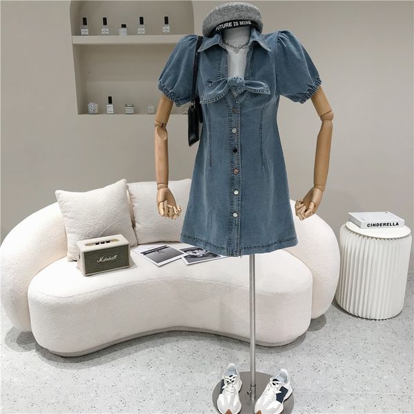 female spring summer bubble fashion denim bow temperament show thin dress 253k, Black;gray
female spring summer bubble fashion denim bow temperament show thin dress 253k, Black;gray