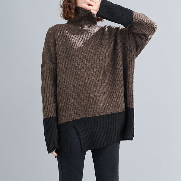 2021 new autumn and winter all match loose slim knitwear fashion color matching medium length turtleneck sweater women kmas, White;black
2021 new autumn and winter all match loose slim knitwear fashion color matching medium length turtleneck sweater women kmas, White;black