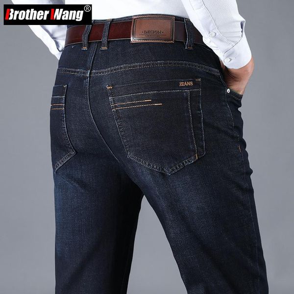 men's jeans 2021 fall business regular fit modal fabric classic style dark blue stretch straight-leg denim pants male brand 
men's jeans 2021 fall business regular fit modal fabric classic style dark blue stretch straight-leg denim pants male brand