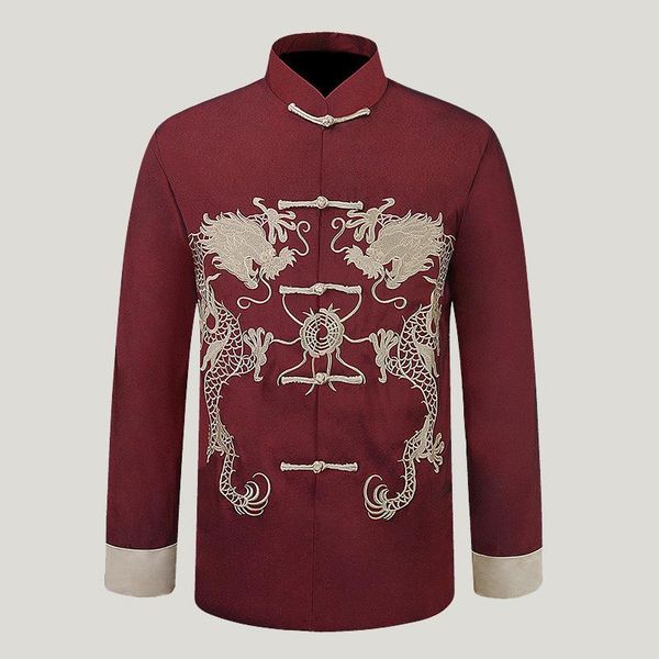 men's jackets autumn long sleeve frock traditional chinese tang suit embroider dragon coat jacket casual clothing, Black;brown
men's jackets autumn long sleeve frock traditional chinese tang suit embroider dragon coat jacket casual clothing, Black;brown