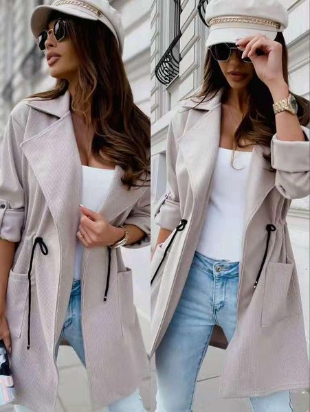 women's trench coats 2021 fashion suit collar drawstring medium and long windbreaker coat, Tan;black
women's trench coats 2021 fashion suit collar drawstring medium and long windbreaker coat, Tan;black