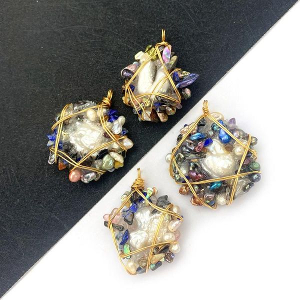 charms natural freshwater pearl pendant necklace irregular shaped colorful jewelry winding diy making accessories, Bronze;silver
charms natural freshwater pearl pendant necklace irregular shaped colorful jewelry winding diy making accessories, Bronze;silver