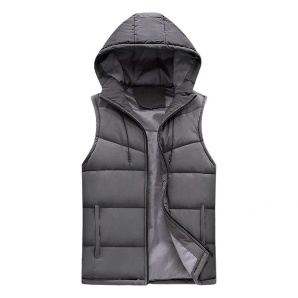 men's vests windproof zipper closure hooded pockets vest coat for autumn winter, Black;white
men's vests windproof zipper closure hooded pockets vest coat for autumn winter, Black;white