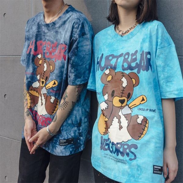 cotton hip hop men's 2021 street style summer tie dye bear print short sleeve lovers' wear loose harajuku basic t-shirt fo66, White
cotton hip hop men's 2021 street style summer tie dye bear print short sleeve lovers' wear loose harajuku basic t-shirt fo66, White