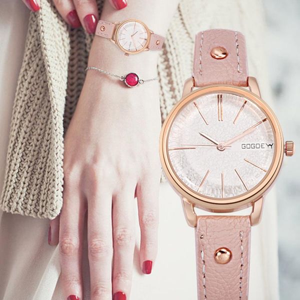 wristwatches gogoey luxury rose gold women's watches leather band watch women fashion ladies clock montre femme, Slivery;brown
wristwatches gogoey luxury rose gold women's watches leather band watch women fashion ladies clock montre femme, Slivery;brown