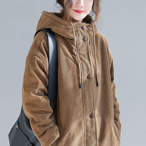 women's fur & faux luck a autumn winter coats parkas casual loose corduroy female long jackets vintage thick lady slim hooded outwears, Black
women's fur & faux luck a autumn winter coats parkas casual loose corduroy female long jackets vintage thick lady slim hooded outwears, Black