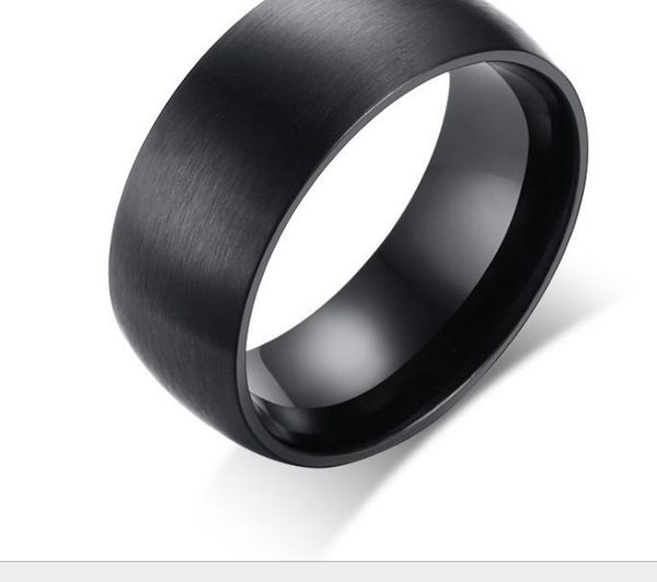 2021 new 8mm wide black men ring 100% titanium steel men's jewelry wedding bands classic boyfriend gift, Silver 
2021 new 8mm wide black men ring 100% titanium steel men's jewelry wedding bands classic boyfriend gift, Silver