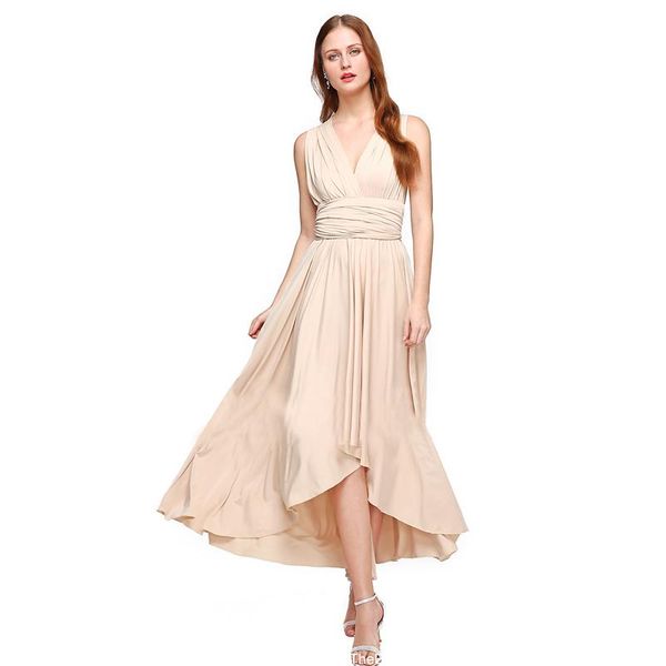bridesmaid dress champagne asymmetrical convertible maxi infinity wrap wedding party bridesmaids prom, White;pink 
bridesmaid dress champagne asymmetrical convertible maxi infinity wrap wedding party bridesmaids prom, White;pink