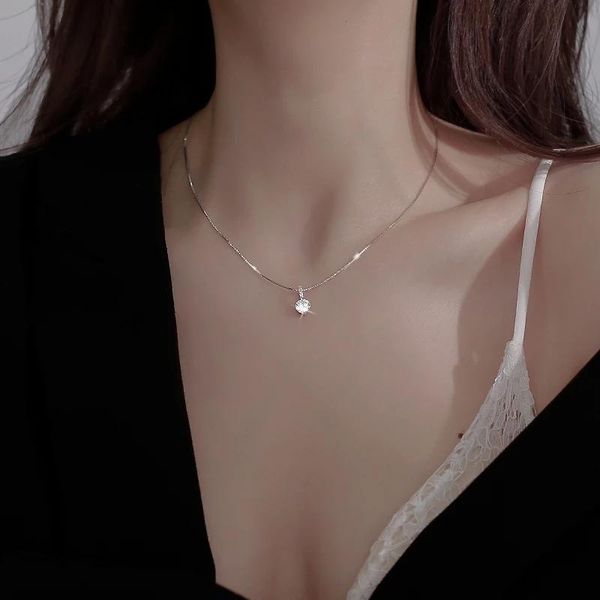 pendant necklaces women flash zircon necklace luxury fashion water drop feminine clavicle chain jewelry gift, Silver
pendant necklaces women flash zircon necklace luxury fashion water drop feminine clavicle chain jewelry gift, Silver