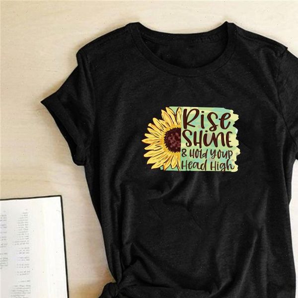 rise hold your head high sunflower letter print funny t shirts women graphic tees aesthetic clothes short sleeve, White
rise hold your head high sunflower letter print funny t shirts women graphic tees aesthetic clothes short sleeve, White