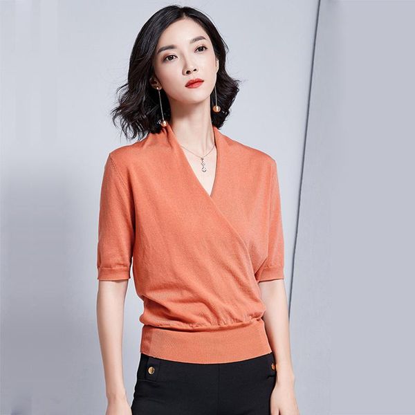 women's sweaters knitwear woven 2021 summer temperament mature short-sleeved pullover sweater sr3072, White;black
women's sweaters knitwear woven 2021 summer temperament mature short-sleeved pullover sweater sr3072, White;black