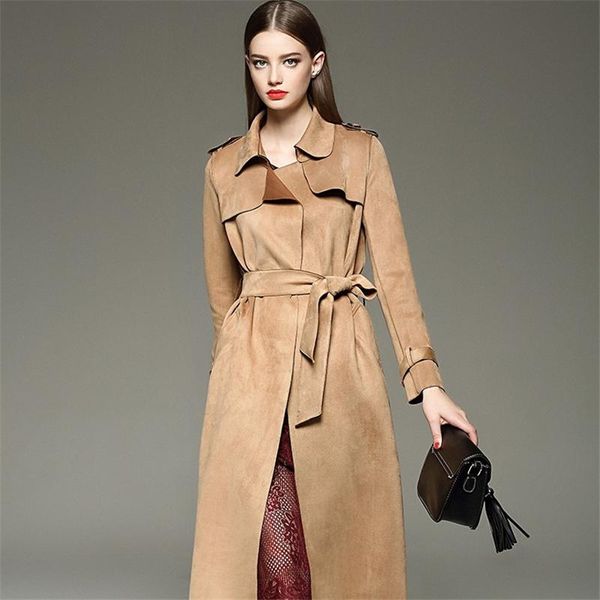 women's trench coats coat women fashion mid-length suede temperament 2021 autumn and winter ladies slim lapel windbreaker high grade, Tan;black
women's trench coats coat women fashion mid-length suede temperament 2021 autumn and winter ladies slim lapel windbreaker high grade, Tan;black
