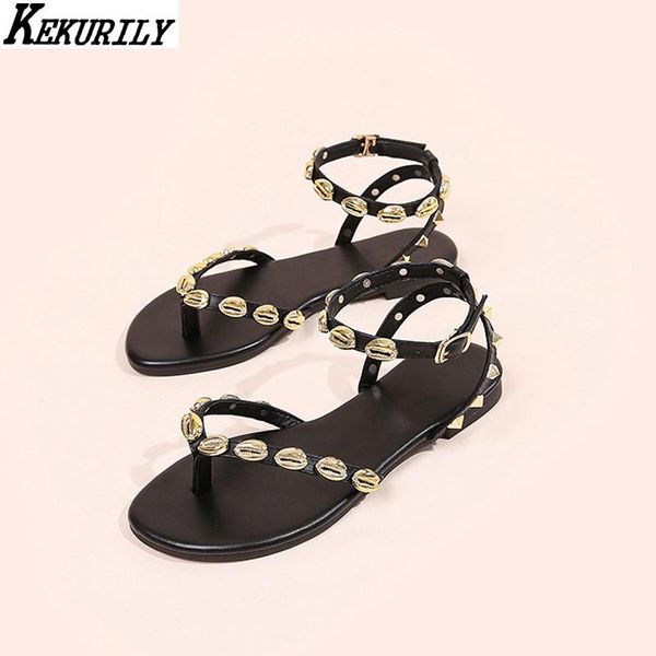 sandals summer flats women rivet gladiator slides buckle open toe shoes metal decoration flip flops big size zapatos de mujer, Black
sandals summer flats women rivet gladiator slides buckle open toe shoes metal decoration flip flops big size zapatos de mujer, Black