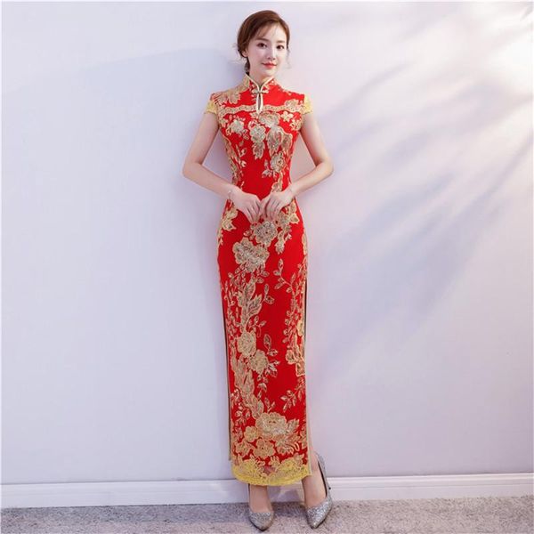 exquisite appliques women short sleeve cheongsam elegant straight satin dresses slim water drop mandarin collar qipao skirt 4xl, Red
exquisite appliques women short sleeve cheongsam elegant straight satin dresses slim water drop mandarin collar qipao skirt 4xl, Red