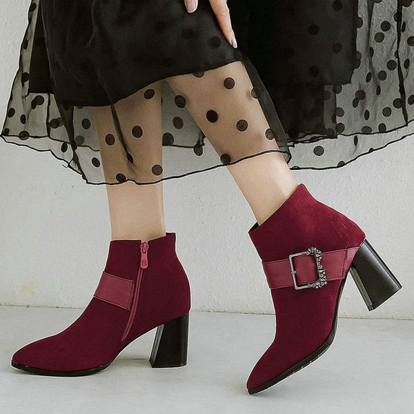 boots women faux suede square high heel ankle fashion zipper ladies pointed toe autumn winter shoes black apricot
boots women faux suede square high heel ankle fashion zipper ladies pointed toe autumn winter shoes black apricot
