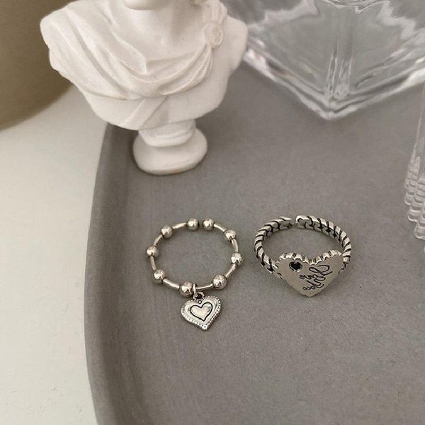 cluster rings 2021 kpop silver colour vintage sweet english letter heart pendant metal chain for women party aesthetic jewelry, Golden;silver
cluster rings 2021 kpop silver colour vintage sweet english letter heart pendant metal chain for women party aesthetic jewelry, Golden;silver
