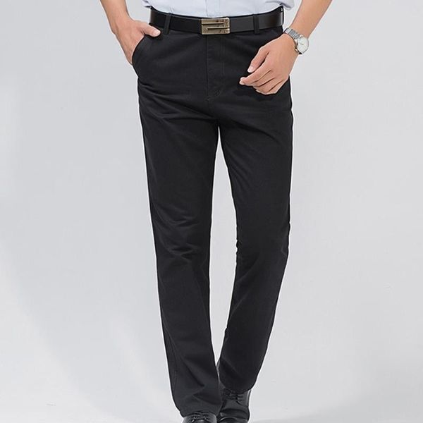 men's pants man long straight dress trousers cotton business suit summer thin loose fit solid color, Black
men's pants man long straight dress trousers cotton business suit summer thin loose fit solid color, Black