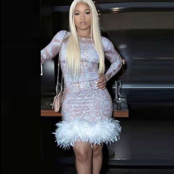 celebrity long beads feather knee length dress dj club dancer costume a1lj, White
celebrity long beads feather knee length dress dj club dancer costume a1lj, White