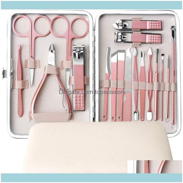 art salon health & beauty18-piece stainless steel nail clippers pedicure manicure set skin cuticle removal scissors tweezers file dryers dro
art salon health & beauty18-piece stainless steel nail clippers pedicure manicure set skin cuticle removal scissors tweezers file dryers dro