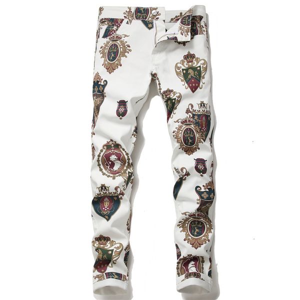 men's bae 3d printed white jeans fashion all-match colored drawing slim fit stretch straight personality pants zhfe, Blue
men's bae 3d printed white jeans fashion all-match colored drawing slim fit stretch straight personality pants zhfe, Blue