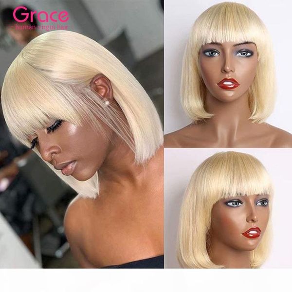 #613 blonde short bob wig pixie cut human hair brazilian remy straight glueless wigs with bangs 150% full blond non lace wig for black women, Black;brown
#613 blonde short bob wig pixie cut human hair brazilian remy straight glueless wigs with bangs 150% full blond non lace wig for black women, Black;brown
