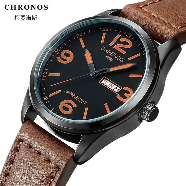 wristwatches chronos watch men fashion sport quartz clock mens watches leather business waterproof relogio masculino, Slivery;brown
wristwatches chronos watch men fashion sport quartz clock mens watches leather business waterproof relogio masculino, Slivery;brown