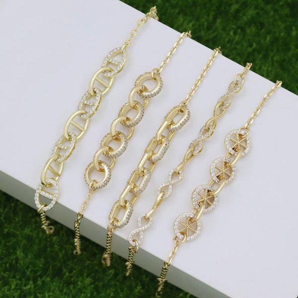 link, chain geometric circle connect bracelet for women men copper stainless steel gold color punk rock luxury jewelry cadenas cubanas, Black
link, chain geometric circle connect bracelet for women men copper stainless steel gold color punk rock luxury jewelry cadenas cubanas, Black