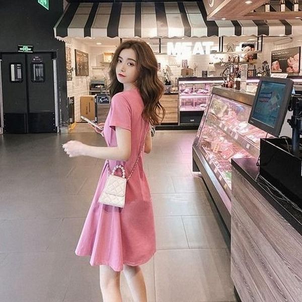 casual dresses dress female 2021 summer all-match round neck short-sleeved mid-length solid color waist slim skirt, Black;gray
casual dresses dress female 2021 summer all-match round neck short-sleeved mid-length solid color waist slim skirt, Black;gray