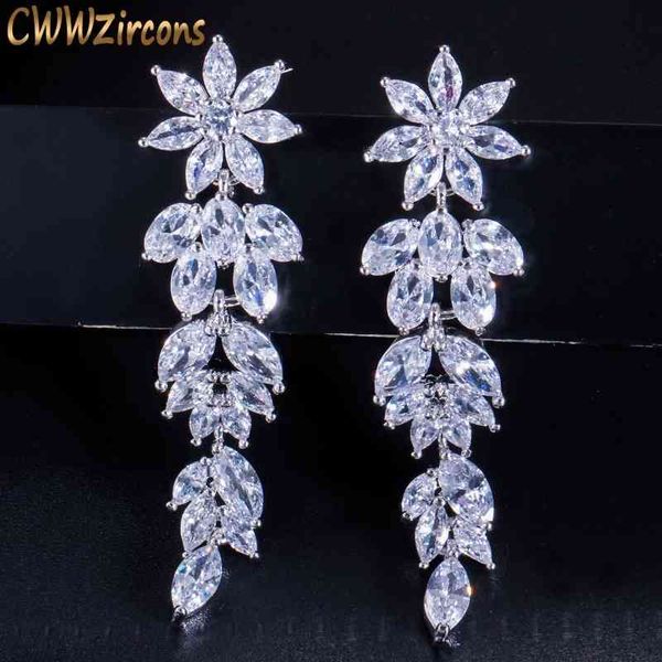 cwwzircons luxury marquise cluster flower shape cubic zirconia long dangle drop earrings for brides wedding jewelry cz432, Bronze;silver
cwwzircons luxury marquise cluster flower shape cubic zirconia long dangle drop earrings for brides wedding jewelry cz432, Bronze;silver