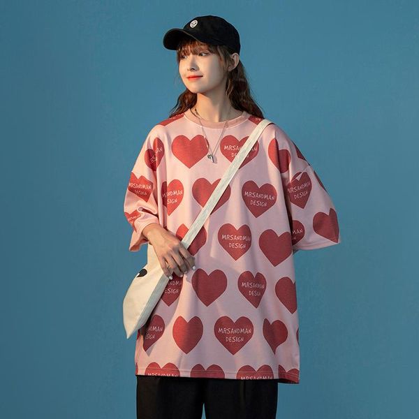 women's t-shirt heart pattern clothing 2021 summer matching outfits plus size tee y2k short sleeve pink cotton clothes, White
women's t-shirt heart pattern clothing 2021 summer matching outfits plus size tee y2k short sleeve pink cotton clothes, White