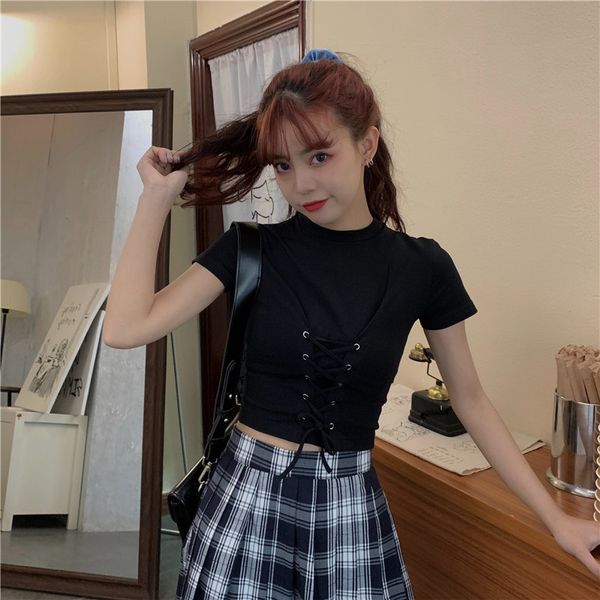 harajuku punk gray black design lace to t harvest woman casual summer bodycon thin party streetwear t-shirt op1v, White
harajuku punk gray black design lace to t harvest woman casual summer bodycon thin party streetwear t-shirt op1v, White