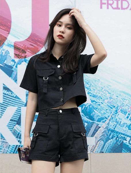suit single breasted pocket women tracksuits shirt casual shorts black denim overalls vintage harajuku dropshipping size, Gray
suit single breasted pocket women tracksuits shirt casual shorts black denim overalls vintage harajuku dropshipping size, Gray