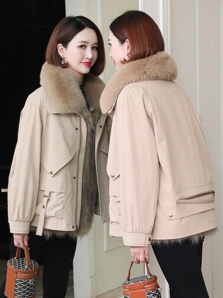 women's fur & faux 2021 style for autumn and winter fashion clothing three dress in parka coat female linner inside hair short, Black
women's fur & faux 2021 style for autumn and winter fashion clothing three dress in parka coat female linner inside hair short, Black