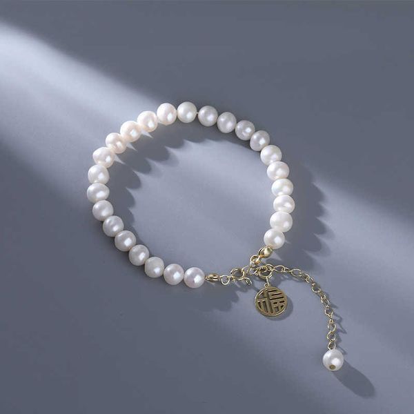 natural freshwater pearl bracelet women's blessing gold-plated pendant with national style bracelet, Black
natural freshwater pearl bracelet women's blessing gold-plated pendant with national style bracelet, Black